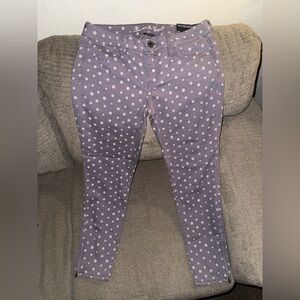 American Eagle Outfitters Purple Polka Dot Ankle Jeggings